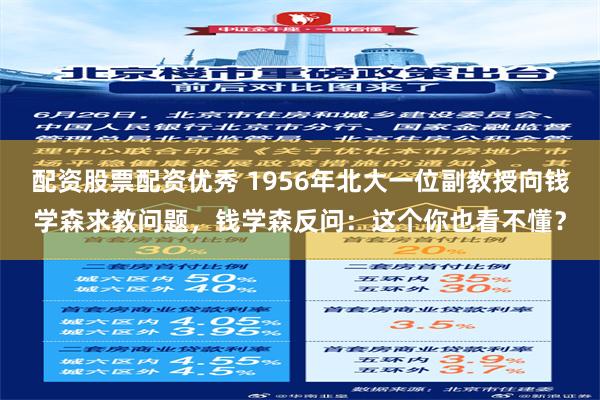 配资股票配资优秀 1956年北大一位副教授向钱学森求教问题，钱学森反问：这个你也看不懂？